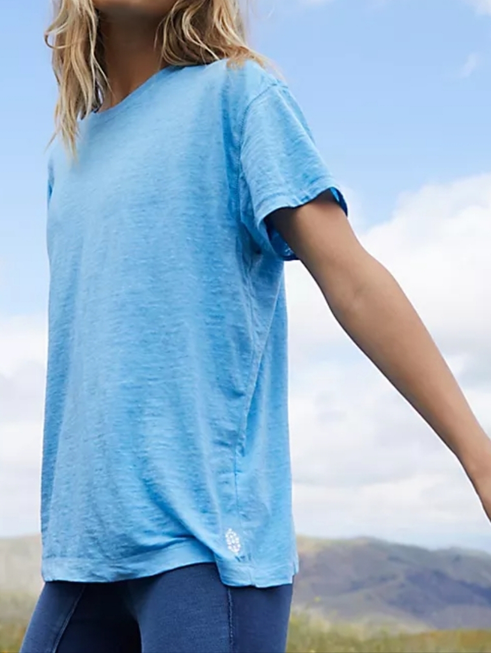 Free People Lightweight Purple Burnout Crewneck Tee
